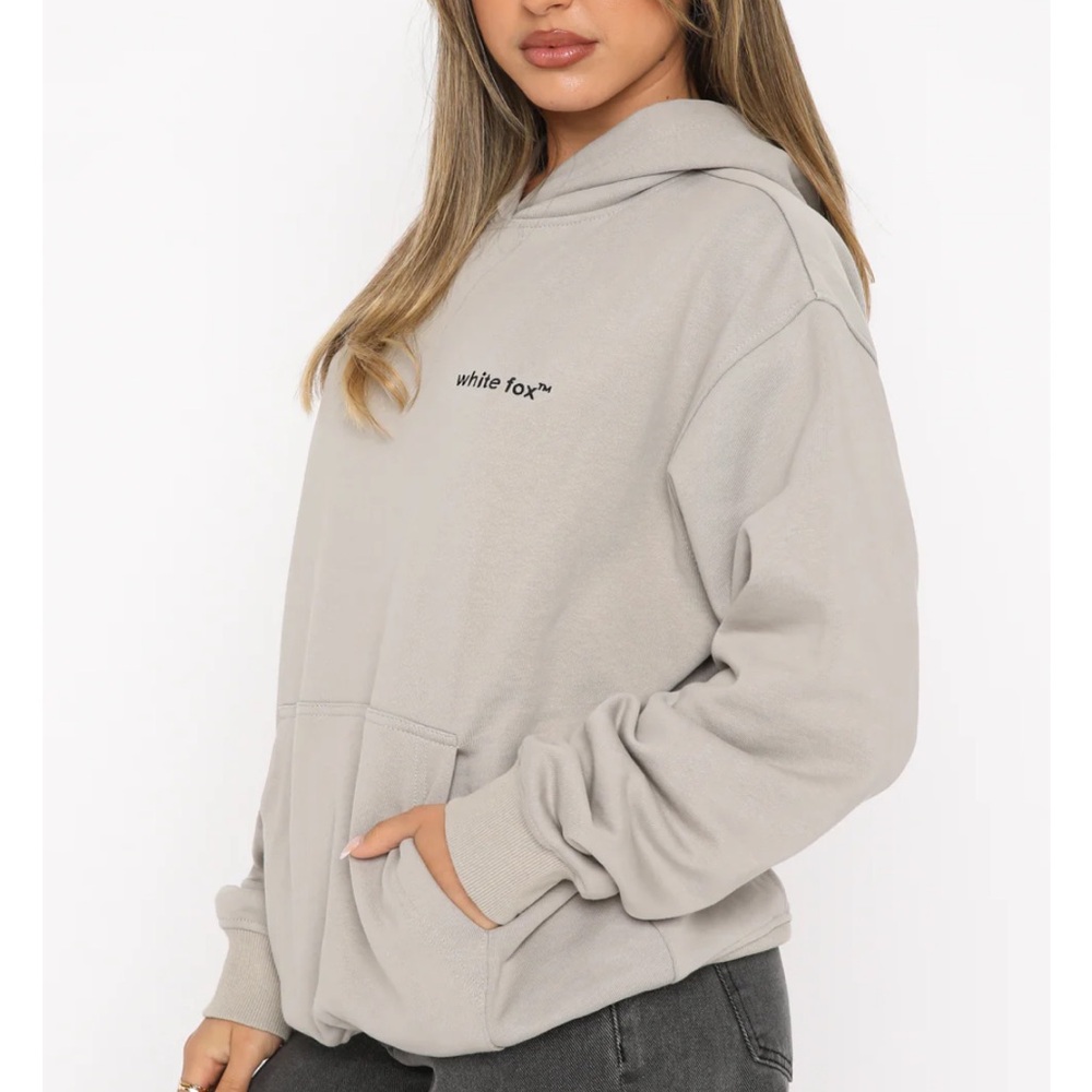 White Fox mushroom hoodie, small/medium